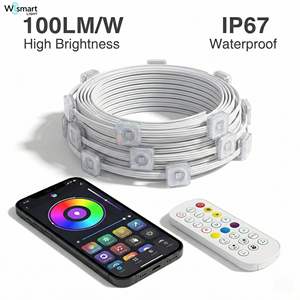 Lumières extérieures RGBW DC 36V, étanches IP67, éclairage de corniche, contrôle par application, montage sur rail en aluminium 3M VHB, éclairage de vacances, Noël - Product Image 1