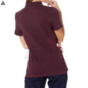 Camiseta de Golf Informal Lisa de Alta Calidad al por Mayor, con Logotipo Personalizado, Tejida, 100% Algodón, Nueva Llegada, Profesional para Mujer - Product Image 2