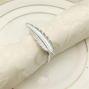 Anneaux de serviette de luxe en feuille de métal or et argent pour la fête de mariage hôtel Table dîner serviette serviette boucle de serviette - Product Image 4