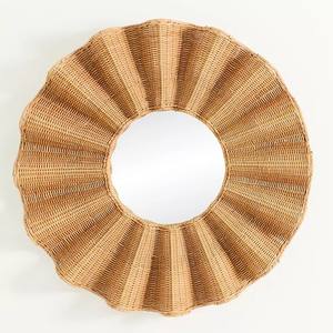 Espejo de Pared Redondo de Ratán Tejido a Mano, Marco de Mimbre Natural, Decoración Boho para el Hogar, Espejo Ecológico Hecho a Mano para la Sala de Estar - Product Image 1