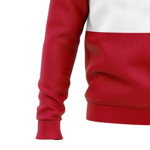 Sudadera de Primera Calidad con Cuello Redondo y Estampado Puff, Personalizada en Rojo y Blanco, de Felpa, para Hermandades Universitarias, Antiencogimiento, Resistente al Viento, 1911 - Product Image 2