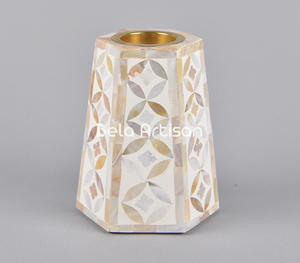 Quemador de incienso con Incrustaciones de nácar de lujo con cono de recorte geométrico y soporte Bakhoor para aromaterapia y decoración - Product Image 3