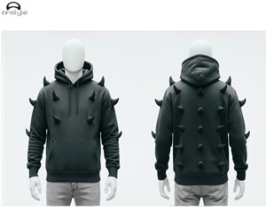 Sudadera con capucha de lana teñida lisa de invierno hecha a medida con diseño Streetwear moda Unisex desgaste de alta calidad - Product Image 3