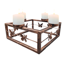 Support de bougie en métal Quadra Glow pour la décoration de la maison Lanterne et bocaux en métal de table de Noël pour la tenue de bougie - Product Image 1