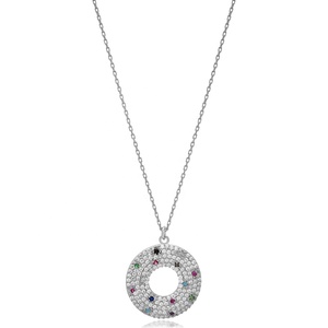 Diseño hueco colorido piedra encanto colgante turco hecho a mano 925 joyería de plata esterlina - Product Image 5