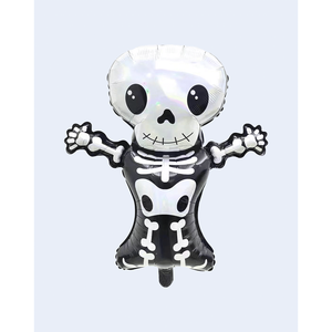Globo Esqueleto Iridiscente 84x63cm Decoración de Halloween Bolsa de 12 Piezas - Product Image 1