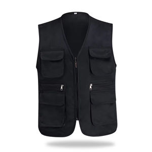 Chaleco cómodo para hombre, 100% poliéster, lona de talla grande, multibolsillos, impermeable, antibolitas y anticontracción - Product Image 1