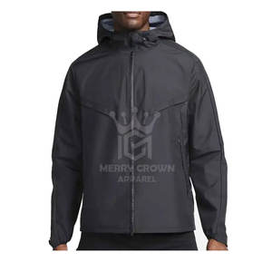 Chaqueta con Capucha para Hombre, Nueva, Personalizada, de Poliéster, Impermeable, Ligera, para Entrenamiento, con Cuello Alto, Cierre de Cremallera Frontal y Logotipo, para Invierno, Venta al Por Mayor - Product Image 1