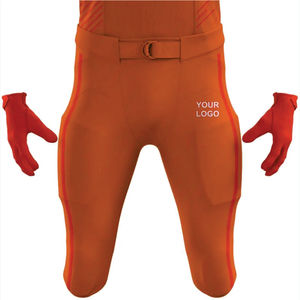 Uniforme de fútbol americano naranja personalizado para hombre, 100% poliéster, aparejos, sarga, entrenamiento duradero, ropa deportiva, manga corta, nombre del jugador - Product Image 5
