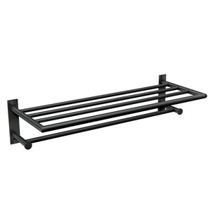 Support en métal noir de luxe ajoutant un rangement pratique audacieux et une touche de décoration élégante aux espaces minimalistes modernes - Product Image 1