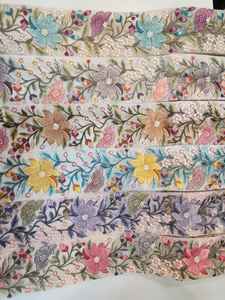 ลูกไม้ปักลายดอกไม้แบบปรับแต่งได้ลูกไม้3D โพลีเอสเตอร์ลูกไม้ประดับพลอยเทียม - Product Image 3