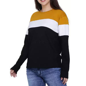 Prix de gros Sweat-shirt pour femme en tricot uni teint sur mesure, style actuel, décontracté, respirant, séchage rapide - Product Image 4