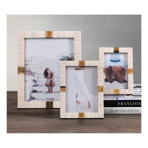 กรอบรูปไม้ MDF แกะสลักลายหรูหราทันสมัย พร้อมแถบสีขาว ปรับแต่งสีและขนาดได้ สำหรับตกแต่งโต๊ะ - Product Image 1