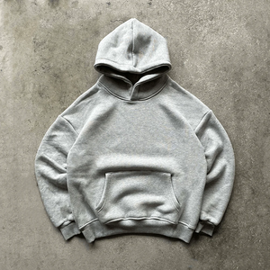 Sudadera con capucha de gran tamaño de algodón pesado personalizada hombro caído grueso 450GSM Boxy Fleece French Terry bordado bolsillo sudaderas con capucha - Product Image 4