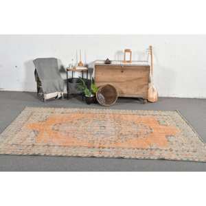 พรมตุรกีโบราณลายคลาสสิคสีส้มสีเขียว5.1 x 8.8ft งานเย็บปะทำด้วยมือวัสดุวิสคอสยางแท็บริซสำหรับวัยรุ่น - Product Image 1