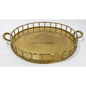 Cadre en métal plaqué or robuste pour plateau de miroir de qualité supérieure de forme ronde pour les fournitures d'accessoires de service et de décoration - Product Image 5