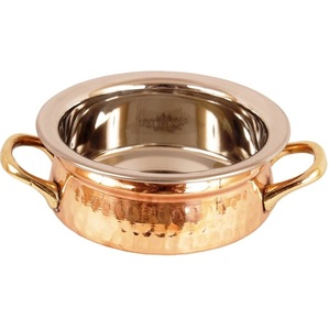Servidor de alimentos de la mejor calidad, acabado de cobre, forma personalizada, ollas decorativas para servir alimentos, cuencos Biryani, ollas Handi redondeadas - Product Image 3