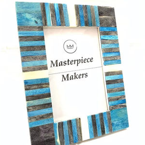 Sophisticated Mother of <b>Pearl</b> Inlaid Bone and Resin <b>Photo</b> <b>Frame</b> for Stylish Home Decor - Product Image 1