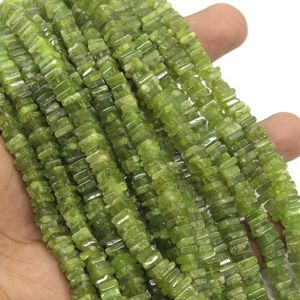 ลูกปัดหินเพอริโดตเรียบ Heishi, ทรงสี่เหลี่ยม, เบาะรองนั่ง, สาย16นิ้ว4มม. โดยประมาณ, ราคาขายส่ง, ออกใหม่, ธรรมชาติ100% - Product Image 3