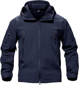 Veste softshell pour hommes en gros manteau doublé polaire chaud d'hiver de style tactique avec capuche fournisseur - Product Image 1