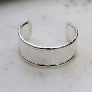 Women Elegant Open <b>Cuff</b> <b>Bracelet</b> Made from Brass <b>Silver</b> Plated with Designer Custom Engraved Jewelry Gift at Wholesale Price - Product Image 2