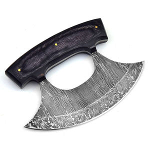 Cortador de pizza de acero damasco personalizable de la mejor calidad, cuchillo Ulu, hacha de corte de acero damasco resistente, servicios OEM - Product Image 1
