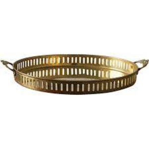 Round Shape High Grade Gold Plated Premium Quality Metal Made Elegant Look <b>Food</b> And Chocolates Serving Luxury <b>Tray</b> Kitchenware - Product Image 5