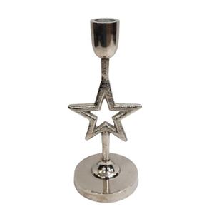 Bougeoir étoile en aluminium doré élégant Support de table décoratif Accent moderne pour bougies pilier Centre de table pour la maison et l'événement - Product Image 2