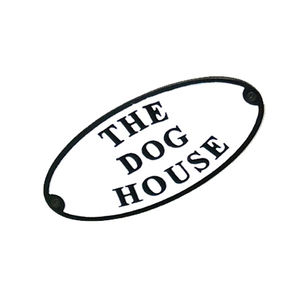 Placa de letrero de hierro fundido "THE DOG HOUSE" para letrero de puertas Placas de nombre de hierro fundido de Venta caliente- (175x90mm) - Product Image 1