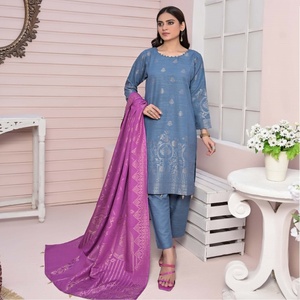 JACQUARD BROSHIA 3 piezas señoras algodón Khaddar trajes hermoso elegante vestido paquistaní para adultos Cool Collection Bin Hameed - Product Image 2