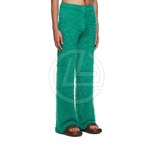 Pantalon de survêtement en mohair pour homme, léger et décontracté, avec poignets côtelés et tricot de luxe chaud - Product Image 2