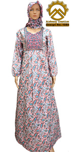 Vintage Floral Printed Silk Dress Modest Fashion Jalabiyat <b>Kaftan</b> Embroidered Islamic Wear for Women Dubai Styled Woven <b>Kaftans</b> - Product Image 3
