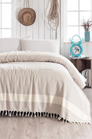Couverture de serviette turque à chevrons, jet de plage 100% coton, pestemal, hammam, draps de lit de couleur grise Chevron