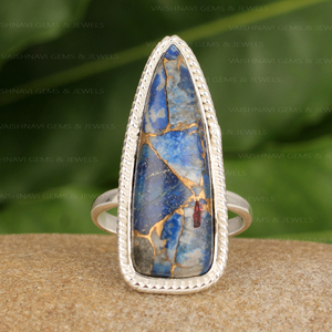 Ensemble de lunettes en argent sterling 925 en vrac en cuivre Lapis Lazuli 10x30mm en forme de billion Cadeau d'anniversaire pour femmes à la mode Fine - Product Image 6