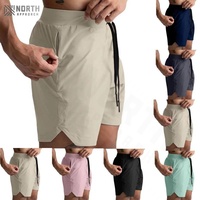 Maillots de bain personnalisés pour hommes, shorts de bain ajustés à séchage rapide de 7 pouces, doublure de compression, poches zippées, taille élastique, maillots de bain