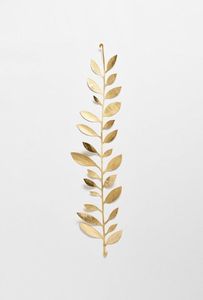 Decoración de pared de hojas, colgante de pared de Metal de tres hojas dorado elegante, sala de estar moderno decorativo para arte de pared, decoración Interior de oficina - Product Image 2