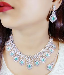 Ensemble de bijoux indiens de qualité supérieure pour mariée, collection de bijoux AD 2025, moissanite luxueuse pour mariage, fête, fiançailles, cadeau - Product Image 6