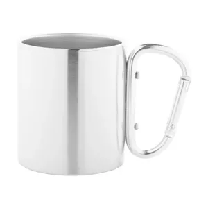 Mug en acier personnalisé Cadisha avec mousqueton – Gadgets personnalisés pour articles de boisson - Product Image 2