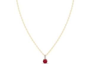 REYES Wholesale Price <b>14K</b> 18K Solid <b>Gold</b> GRA Certified Moissanite Jewelry Round Cut 0.84 Carat Ruby Gemstone Pendant <b>Necklaces</b> - Product Image 6