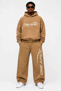 Ensemble survêtement homme personnalisé, sweat à capuche oversize et pantalon large, en coton épais de qualité supérieure, deux pièces, style streetwear et sportswear - Product Image 4