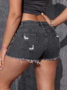 Shorts en jean pour femmes de la meilleure qualité, respirants, à séchage rapide, délavés, avec plusieurs poches, shorts en jean en gros - Product Image 6
