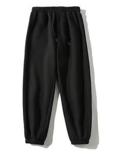 Pantalons de survêtement unisexes en molleton épais à cordon de serrage, coupe athlétique, devant plat, poches, 100% polyester - Product Image 2