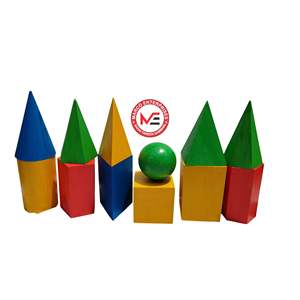 Ensemble géométrique en bois, aides pédagogiques en physique, jaune poli, multicolore, extra large, jouets éducatifs, approvisionnement direct d'usine - Product Image 1