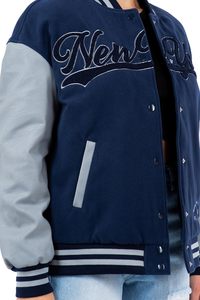 Nueva chaqueta de cuero Real personalizada de último diseño para hombres y mujeres Letterman chaqueta universitaria con letras bordadas personalizables - Product Image 5