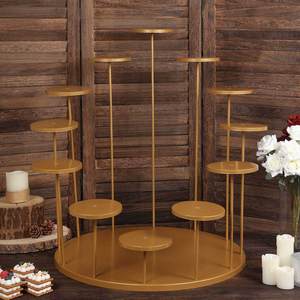 Juego de Soportes para Pastel de Metal Estilo Indio, Ideal para Postres Elegantes, con una Parte Superior Elevada para Exhibir Pasteles en Cenas de Celebración - Product Image 5