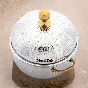 Couvercle dôme doré Pot chaud en acier inoxydable de luxe Casserole Réchauffeur d'aliments Plat de service pour cuisine Hôtel Fête Traiteur Buffet Fourniture - Product Image 6