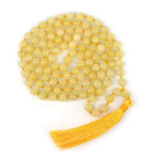 Collier Mala en Cristal de Quartz Doré, Pierre Naturelle de Guérison pour l'Abondance et la Confiance - Product Image 2