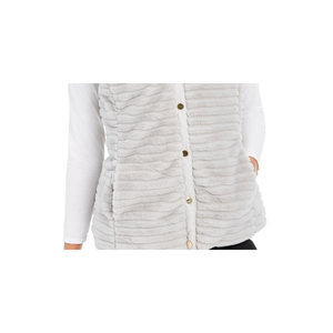 Gilet Reversibile da Donna Charter Club con Cappuccio in Pelliccia Sintetica Argento Taglia X-Large Decorato con Bottoni - Product Image 3