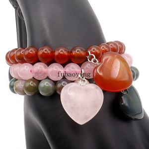Améthyste naturelle Quartz Rose <span class=keywords><strong>Bracelet</strong></span> extensible en perles cristal de guérison Chakra énergie Reiki cadeau d'amour spirituel pour les femmes - Product Image 4
