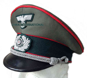 PREMIUM QUALITY MADE SPECIAL LIMITED EDITION GERMAN WW2 WWII SS VISOR CRUSHER PEAKED HAT WITH METAL INSIGNIA - Product Image 3